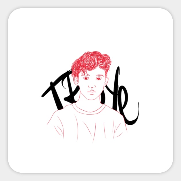 Troye Sivan Sticker by drawasquare